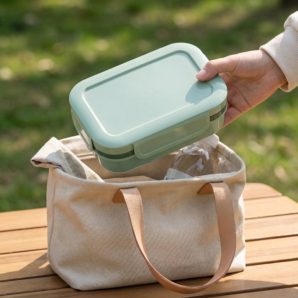Anna-Kaci Bento Lunch Box Plastic Food Container with Compartments Leak Resistant Lid Meal Prep Storage