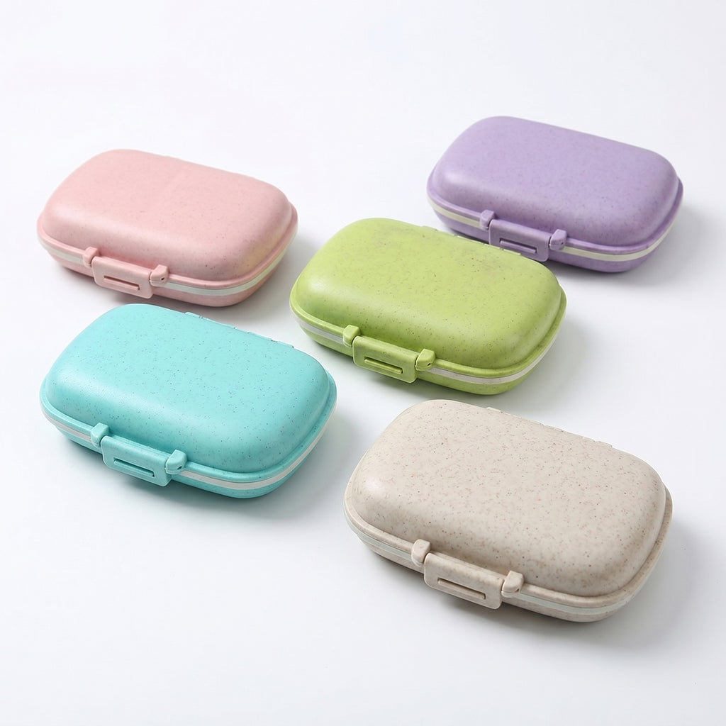Anna-Kaci 5-Pcs Travel Pill Organizer Case Set with Multi-Compartments Portable Medication Storage Flip Lid
