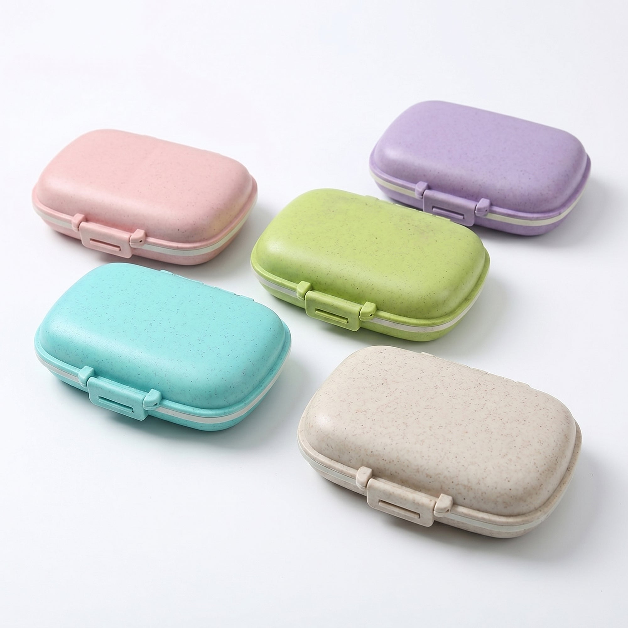 Anna-Kaci 5-Pcs Travel Pill Organizer Case Set with Multi-Compartments Portable Medication Storage Flip Lid