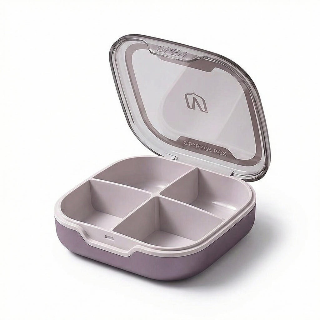 Anna-Kaci Travel Pill Organizer Case with Multi-Compartments Portable Medication Storage Flip Lid Design