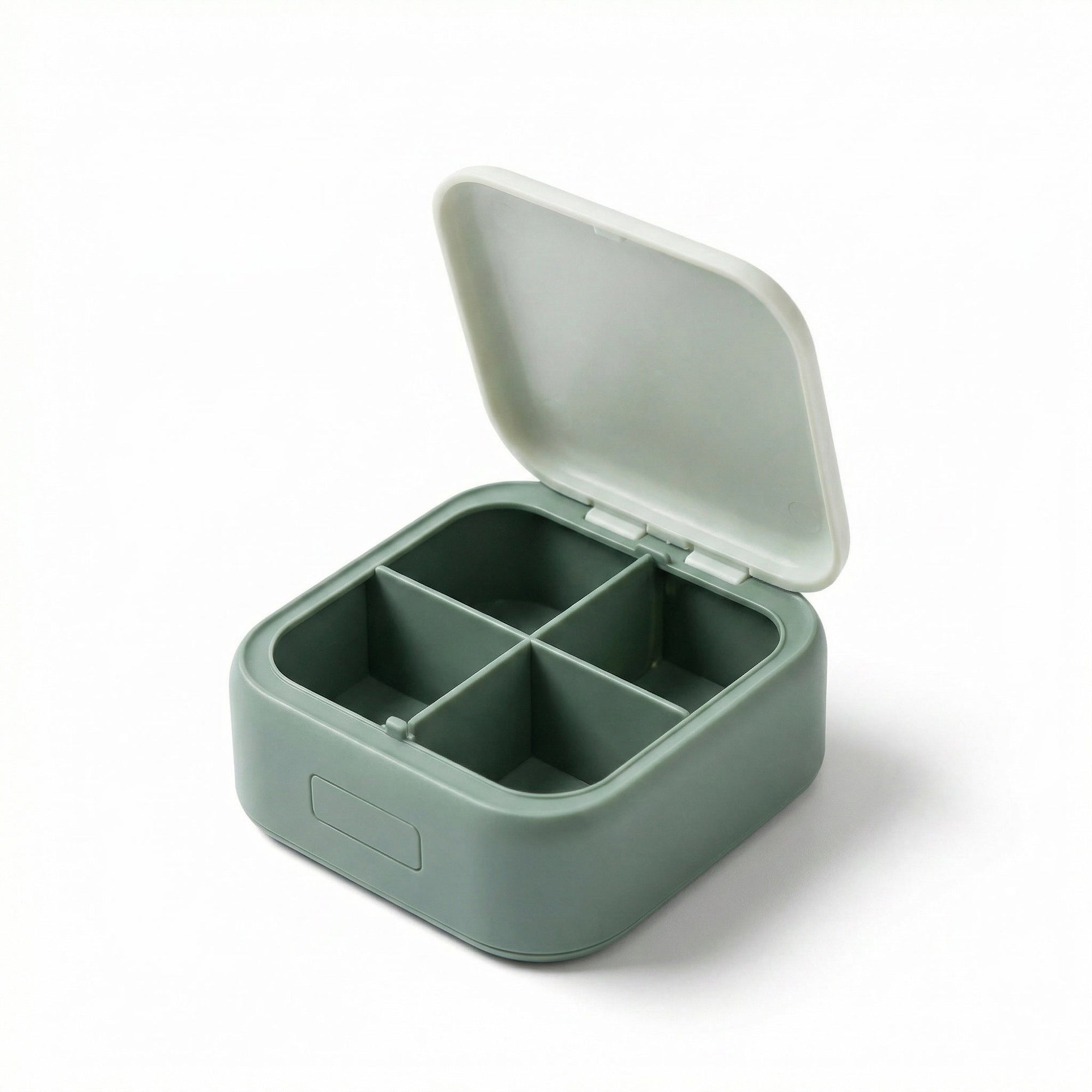 Anna-Kaci Compact Pill Organizer Case with 4 Compartments Portable Medication Storage Flip Lid