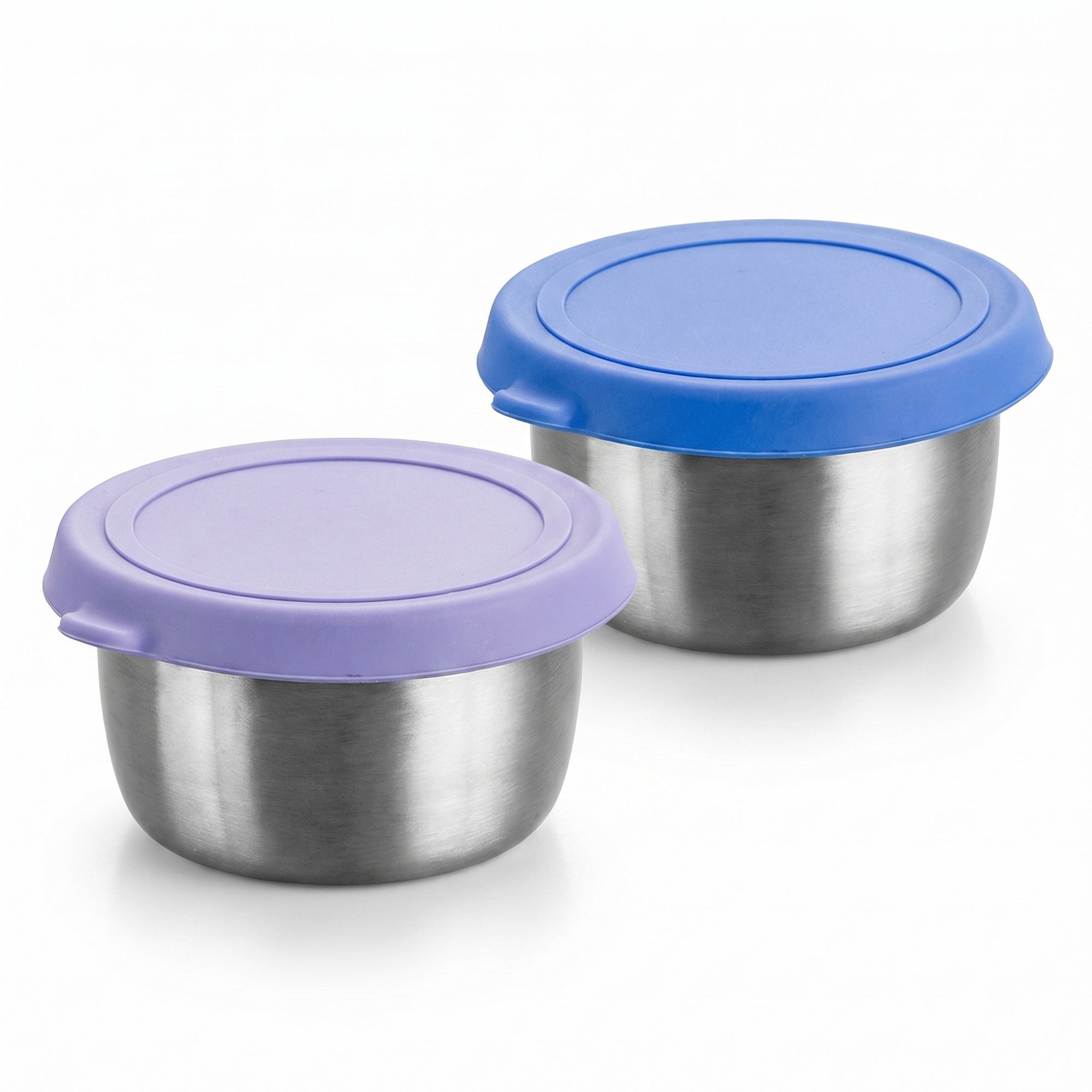 Anna-Kaci Food Storage Container Set with Stainless Steel Bowls and Silicone Lids Reusable Containers