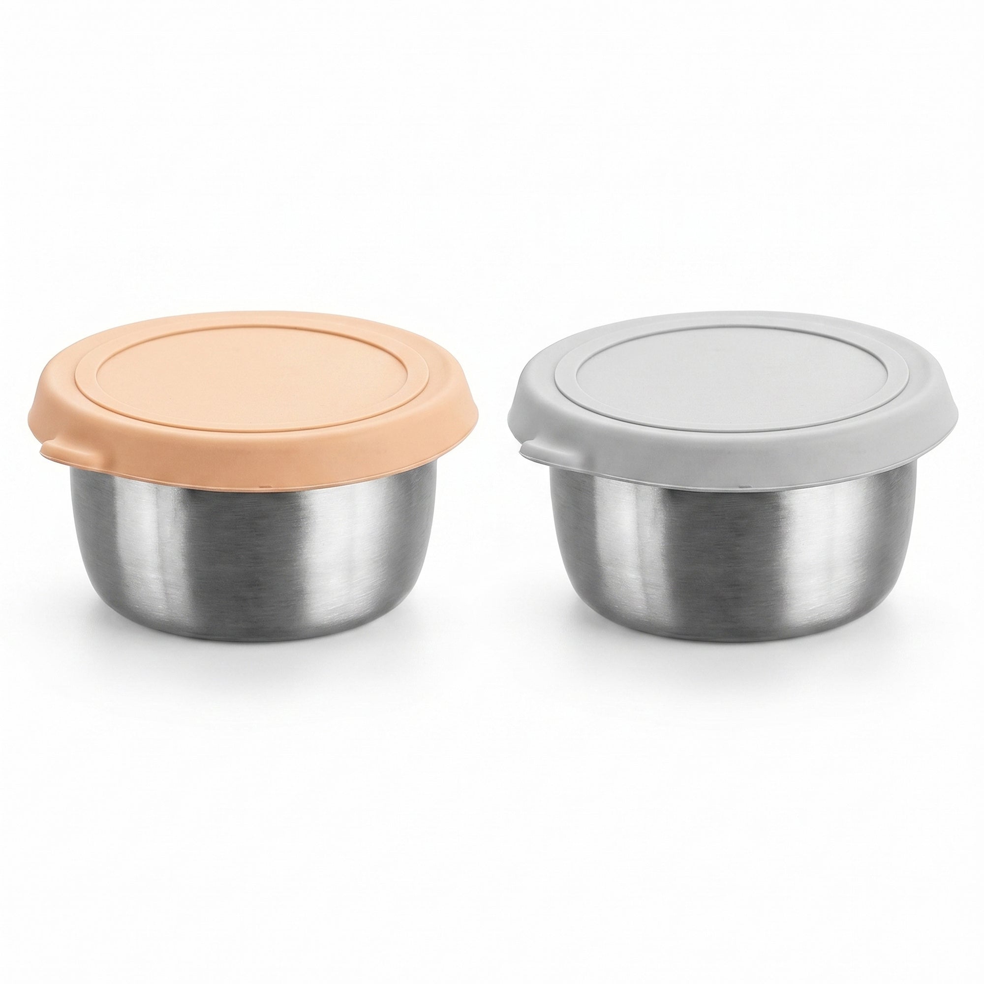 Anna-Kaci Food Storage Container Set with Stainless Steel Bowls and Silicone Lids Reusable Containers