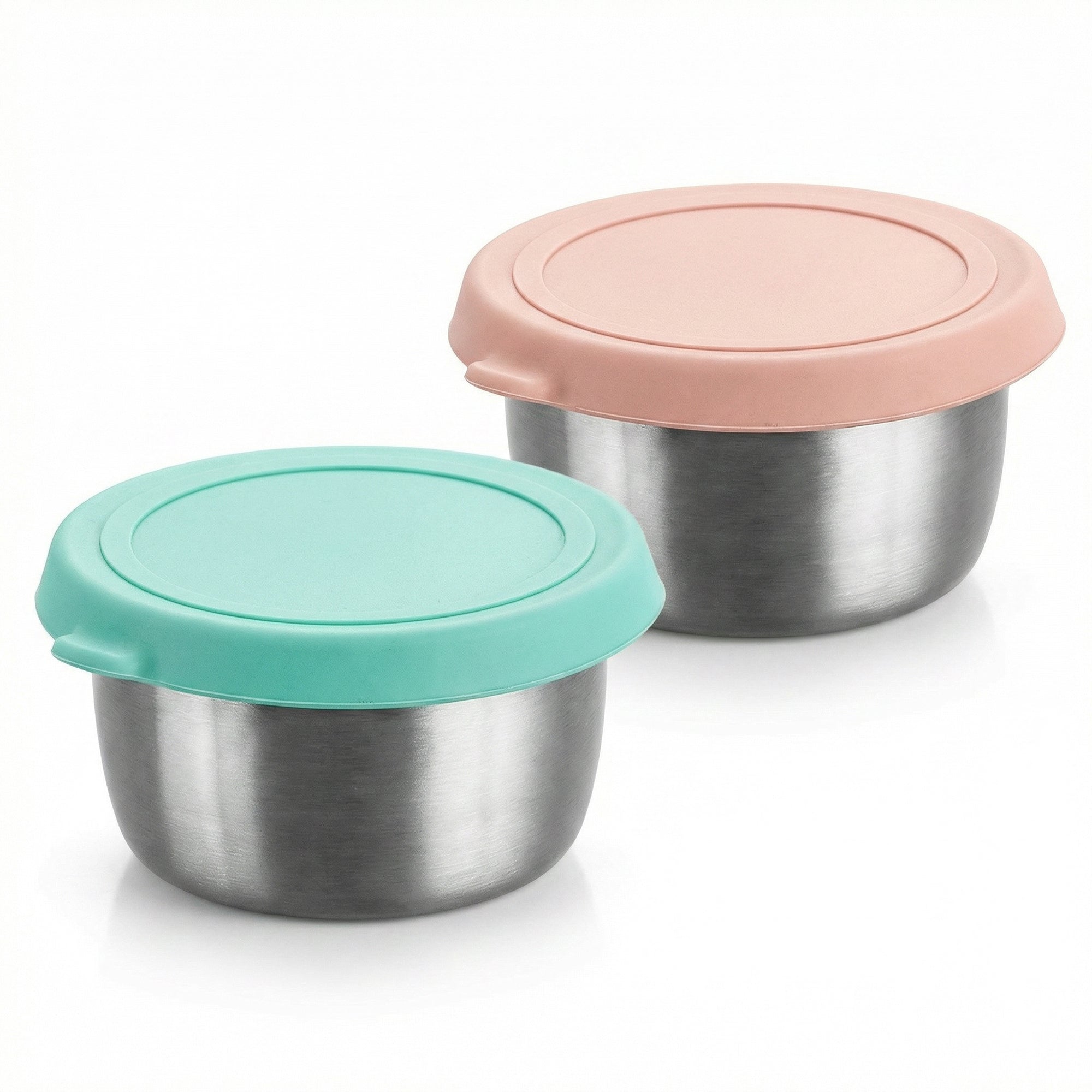 Anna-Kaci Food Storage Container Set with Stainless Steel Bowls and Silicone Lids Reusable Containers