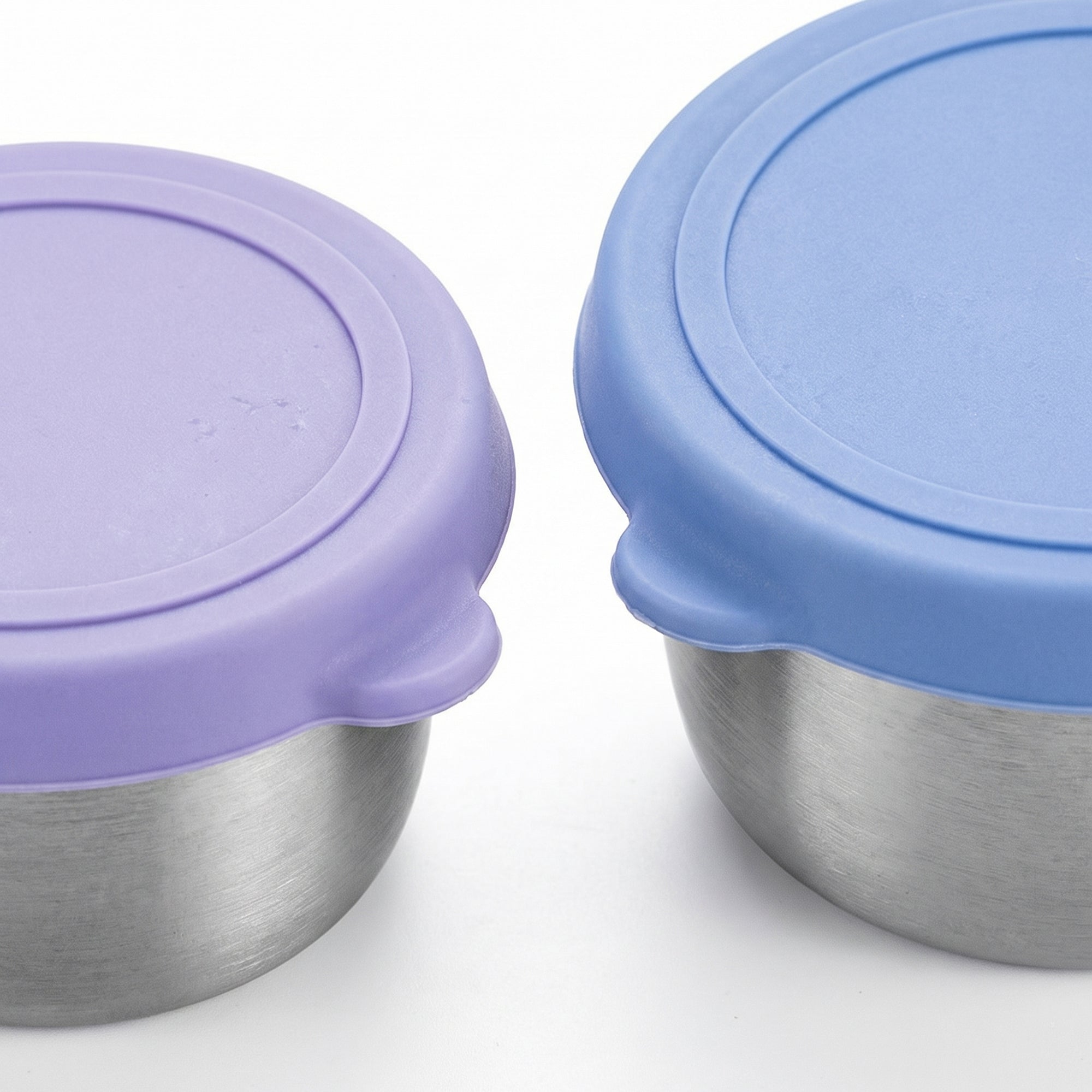 Anna-Kaci Food Storage Container Set with Stainless Steel Bowls and Silicone Lids Reusable Containers