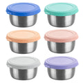 Anna-Kaci Food Storage Container Set with Stainless Steel Bowls and Silicone Lids Reusable Containers