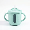 Anna-Kaci Baby Training Cup with Straw and Handles Soft Silicone Toddler Sippy Cup with Measurement Markings