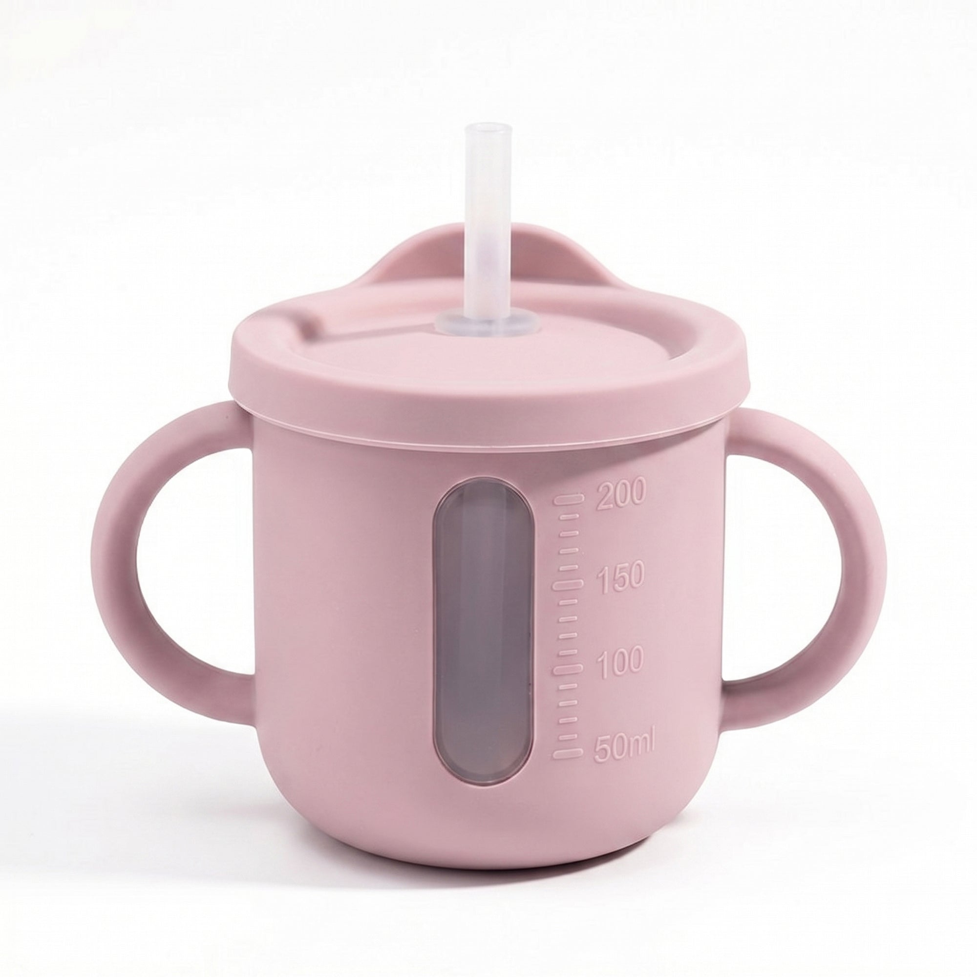 Anna-Kaci Baby Training Cup with Straw and Handles Soft Silicone Toddler Sippy Cup with Measurement Markings