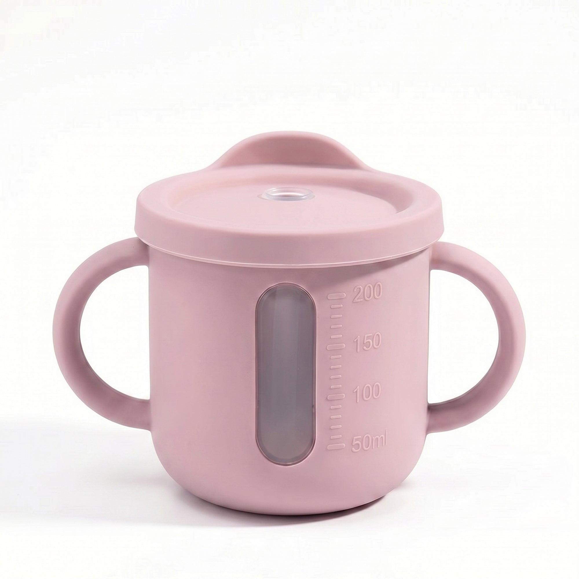 Anna-Kaci Baby Training Cup with Straw and Handles Soft Silicone Toddler Sippy Cup with Measurement Markings