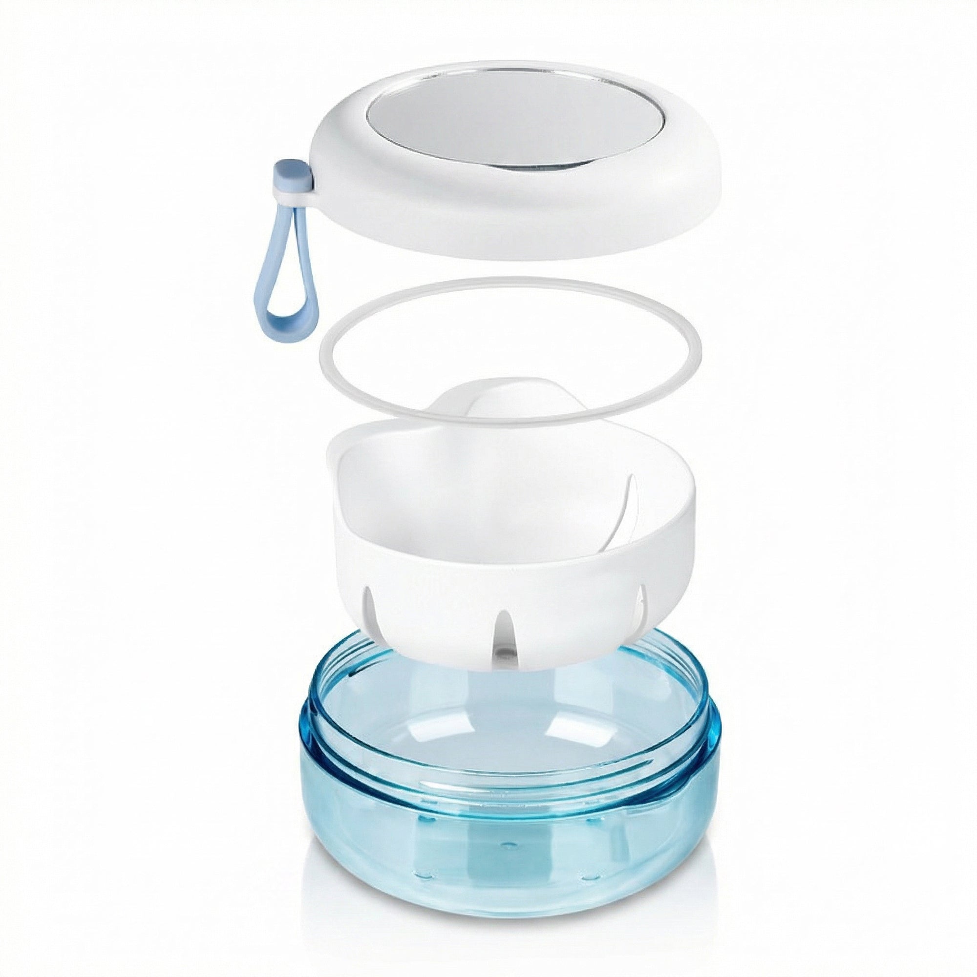 Anna-Kaci Denture Retainer Case with Mirror & Strainer, Leakproof Orthodontic Mouth Guard Storage Box