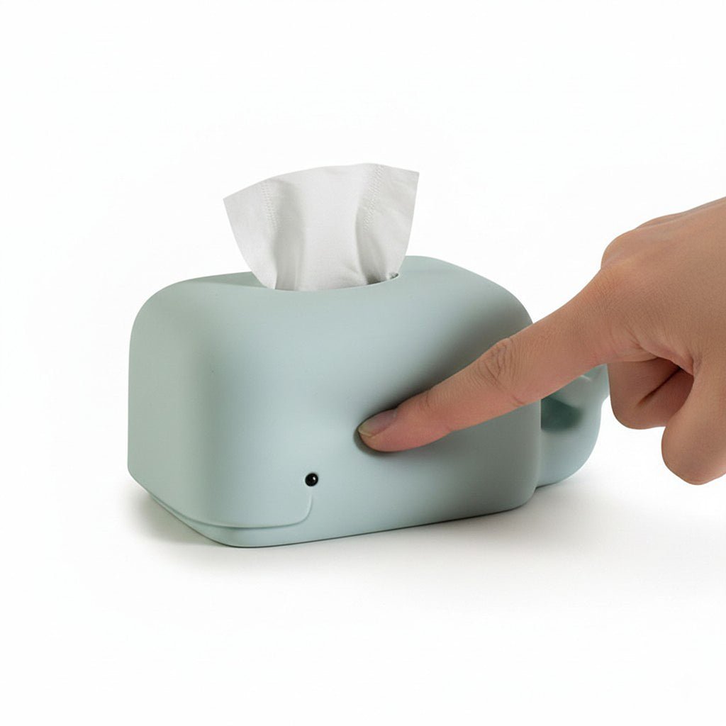 Anna-Kaci Whale Shape Tissue Box Cover Soft Decorative Tabletop Tissue Holder