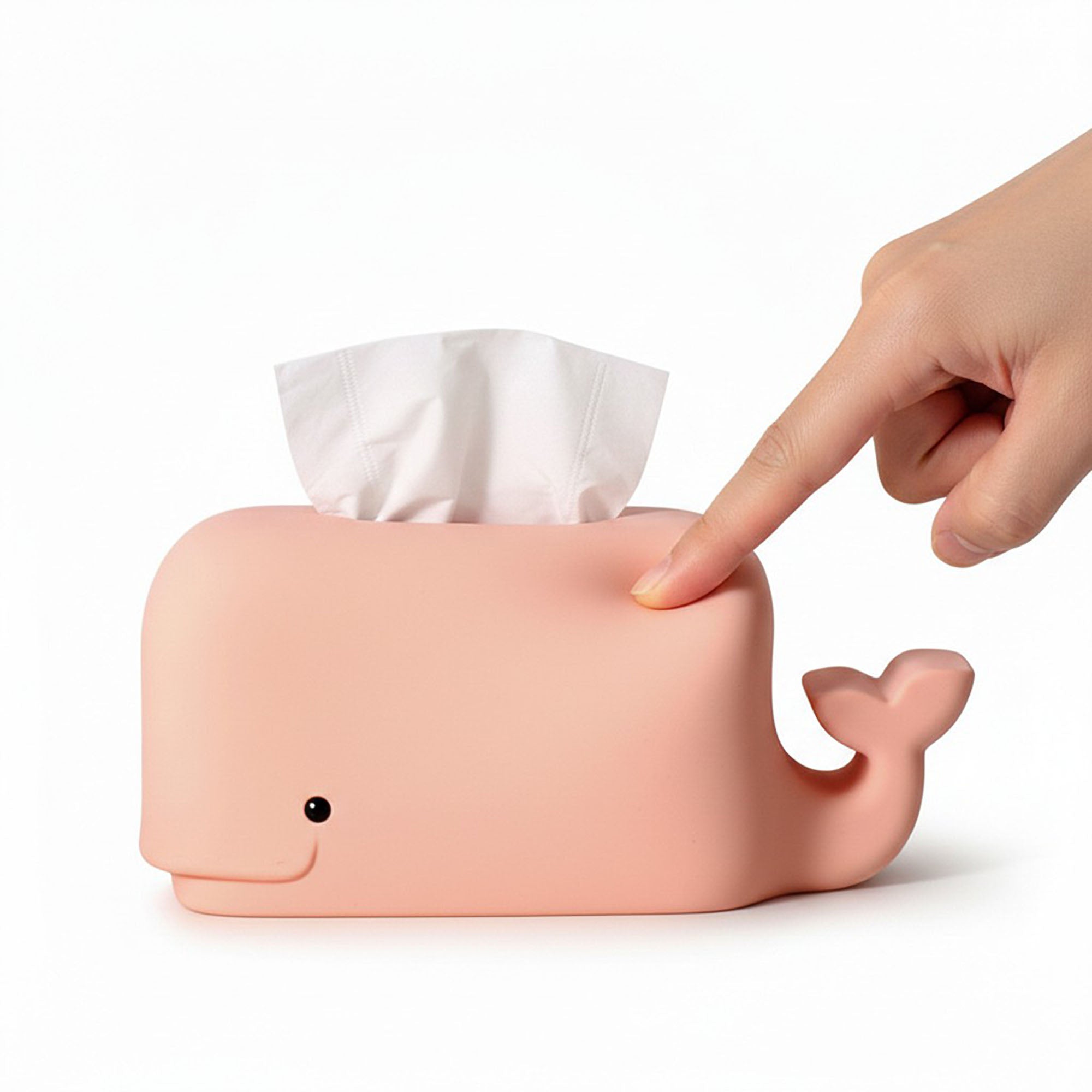 Anna-Kaci Whale Shape Tissue Box Cover Soft Decorative Tabletop Tissue Holder