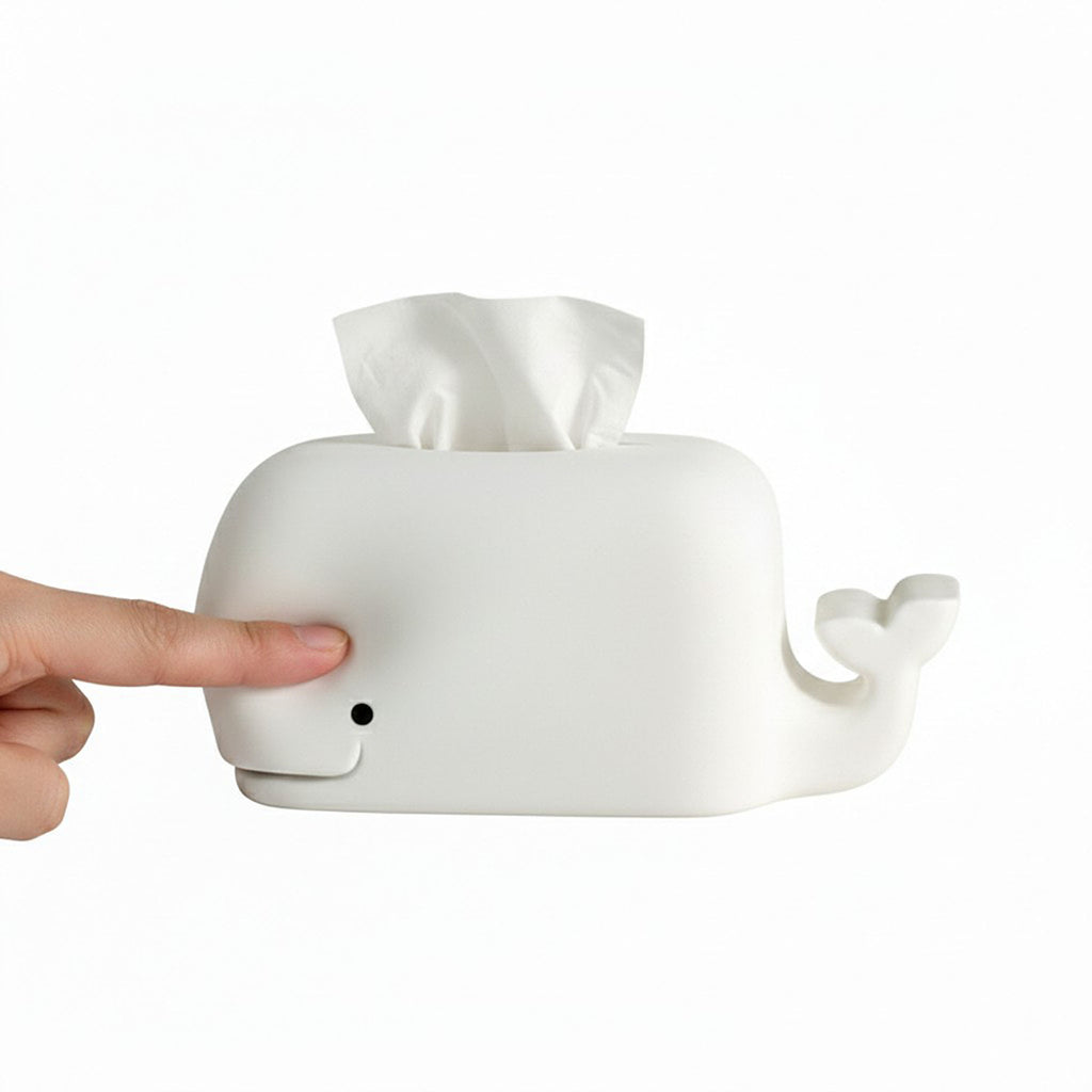 Anna-Kaci Whale Shape Tissue Box Cover Soft Decorative Tabletop Tissue Holder