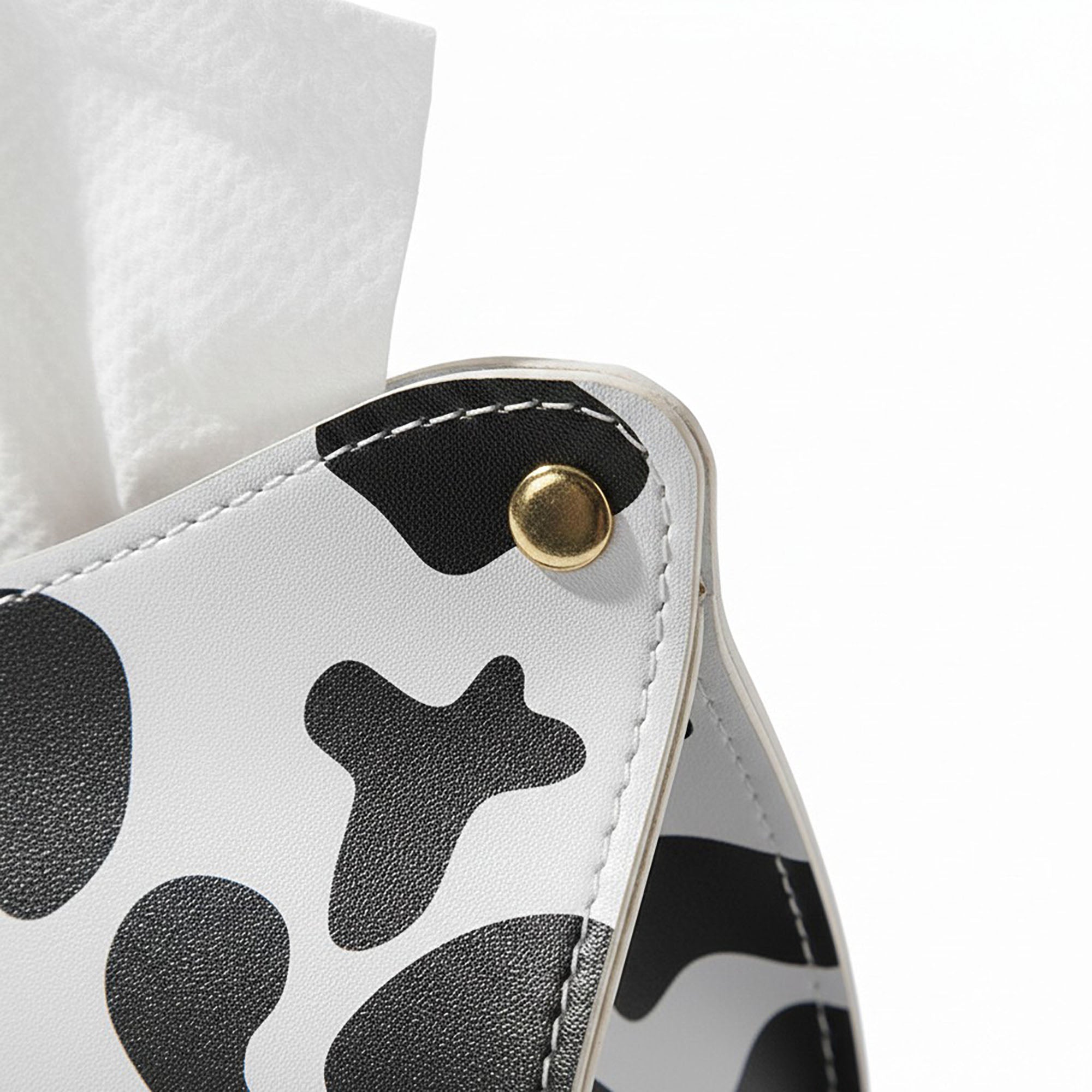 Anna-Kaci 3-piece Cow Print Tissue Box Cover Decorative Soft Holder for Tabletop Use