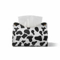 Anna-Kaci 3-piece Cow Print Tissue Box Cover Decorative Soft Holder for Tabletop Use