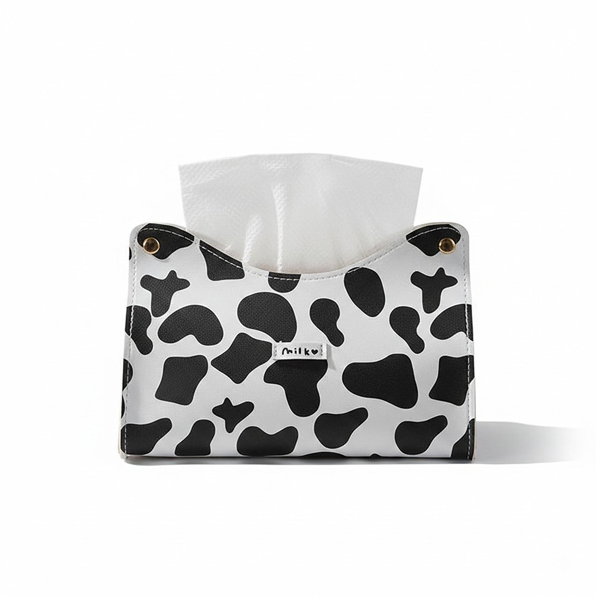 Anna-Kaci 3-piece Cow Print Tissue Box Cover Decorative Soft Holder for Tabletop Use