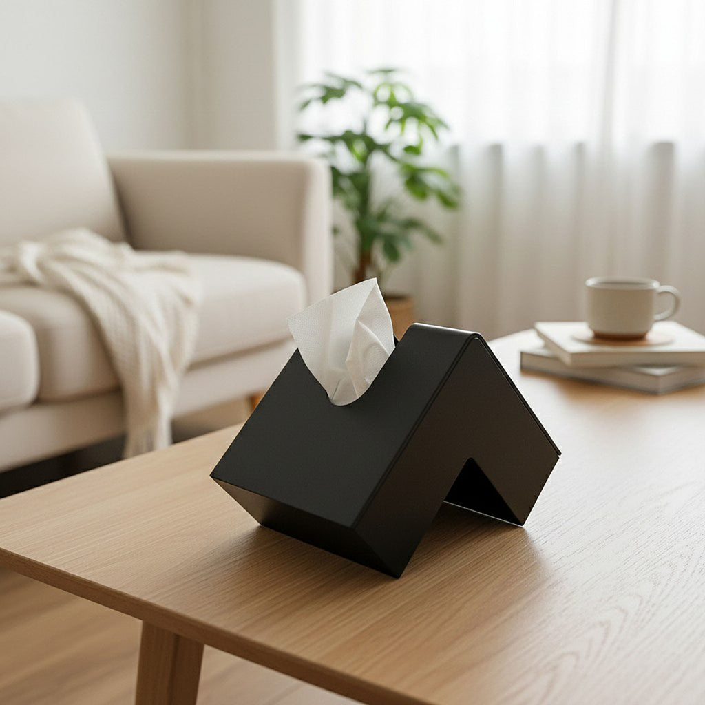 Anna-Kaci Geometric Chevron Shaped Tissue Box Cover Modern Decorative Holder