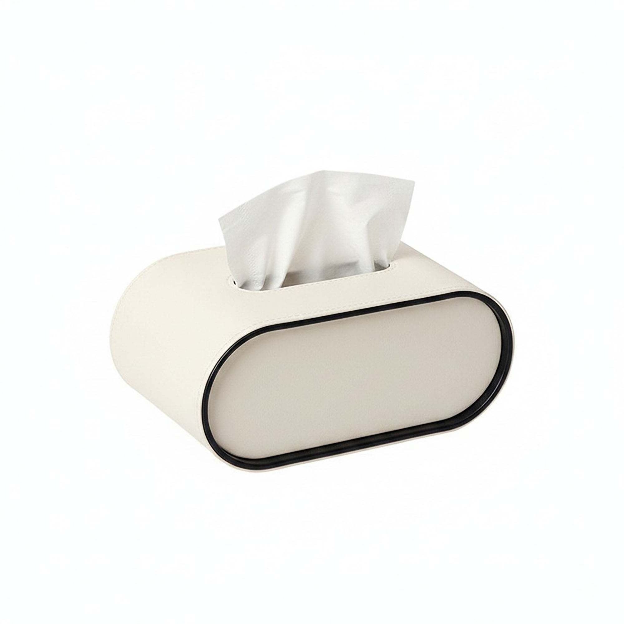 Anna-Kaci Rounded Minimalist Tissue Box Cover with Smooth Contoured Design