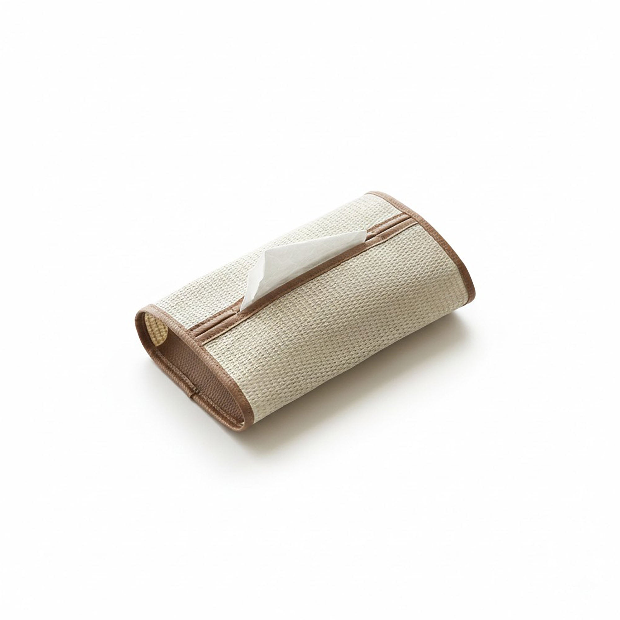 Anna-Kaci Textured Fabric Tissue Box Cover with Clean Trim Detail