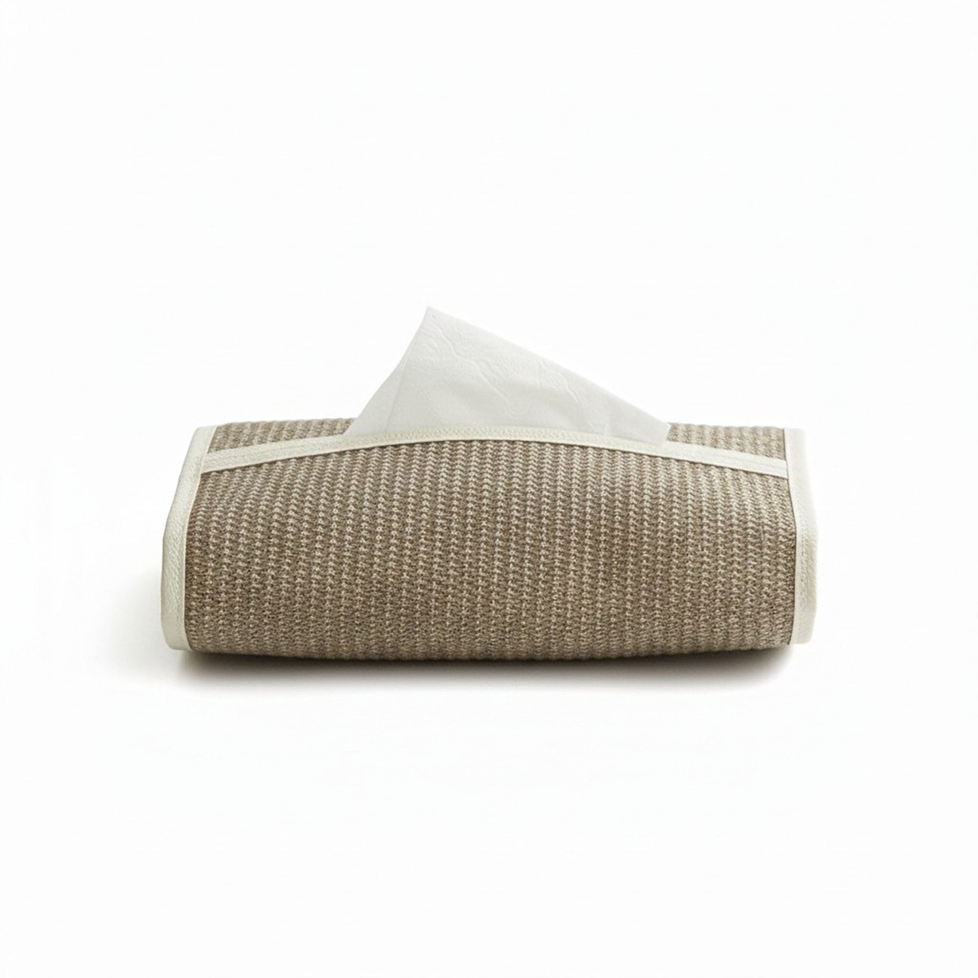 Anna-Kaci Textured Fabric Tissue Box Cover with Clean Trim Detail
