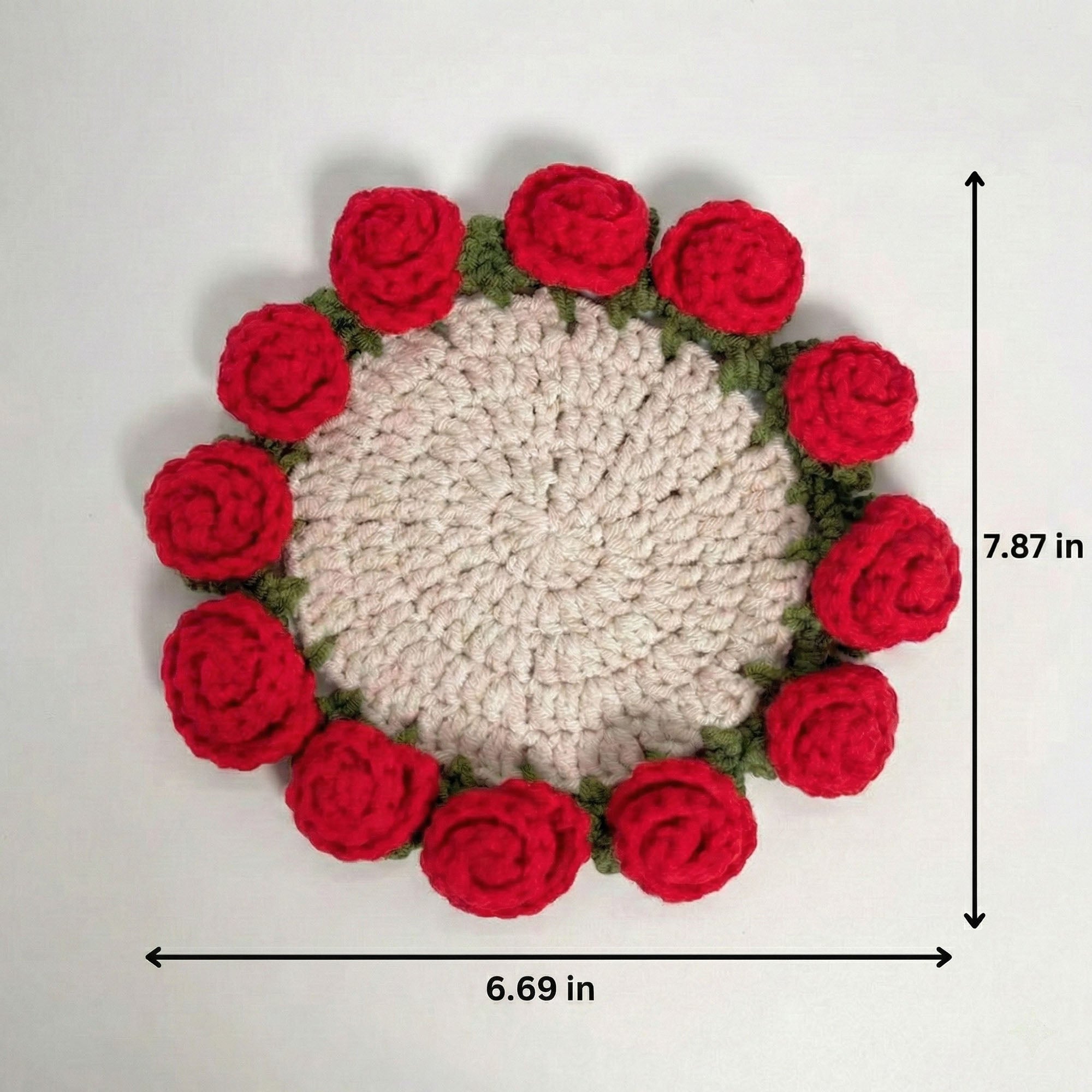 Anna-Kaci Handcrafted Crochet Sunflower Coaster with Floral Knit Design