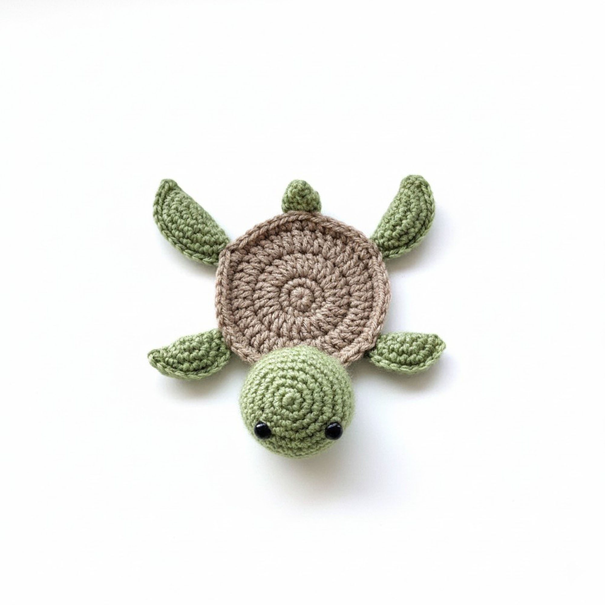 Anna-Kaci Handcrafted Crochet Turtle Coaster with Knit Animal Design