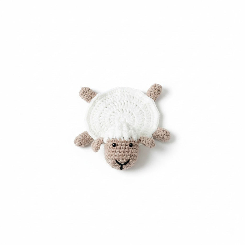 Anna-Kaci Handcrafted Crochet Turtle Coaster with Knit Animal Design