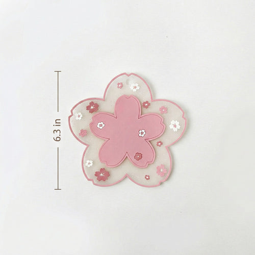 Anna-Kaci 2-PC Cherry Blossom Flower Shaped Decorative Coaster Mat