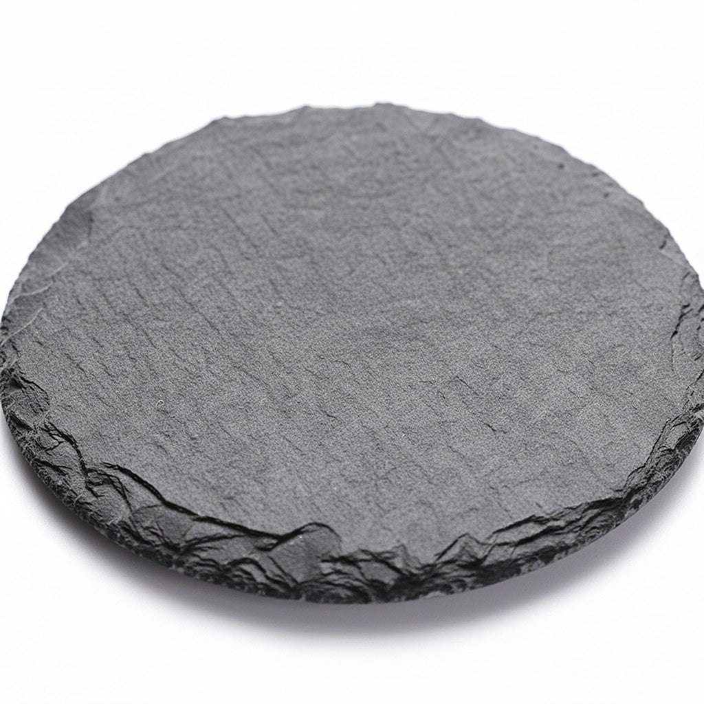 Anna-Kaci Natural Slate Stone Coaster Set Assorted Round Square Heart Shapes