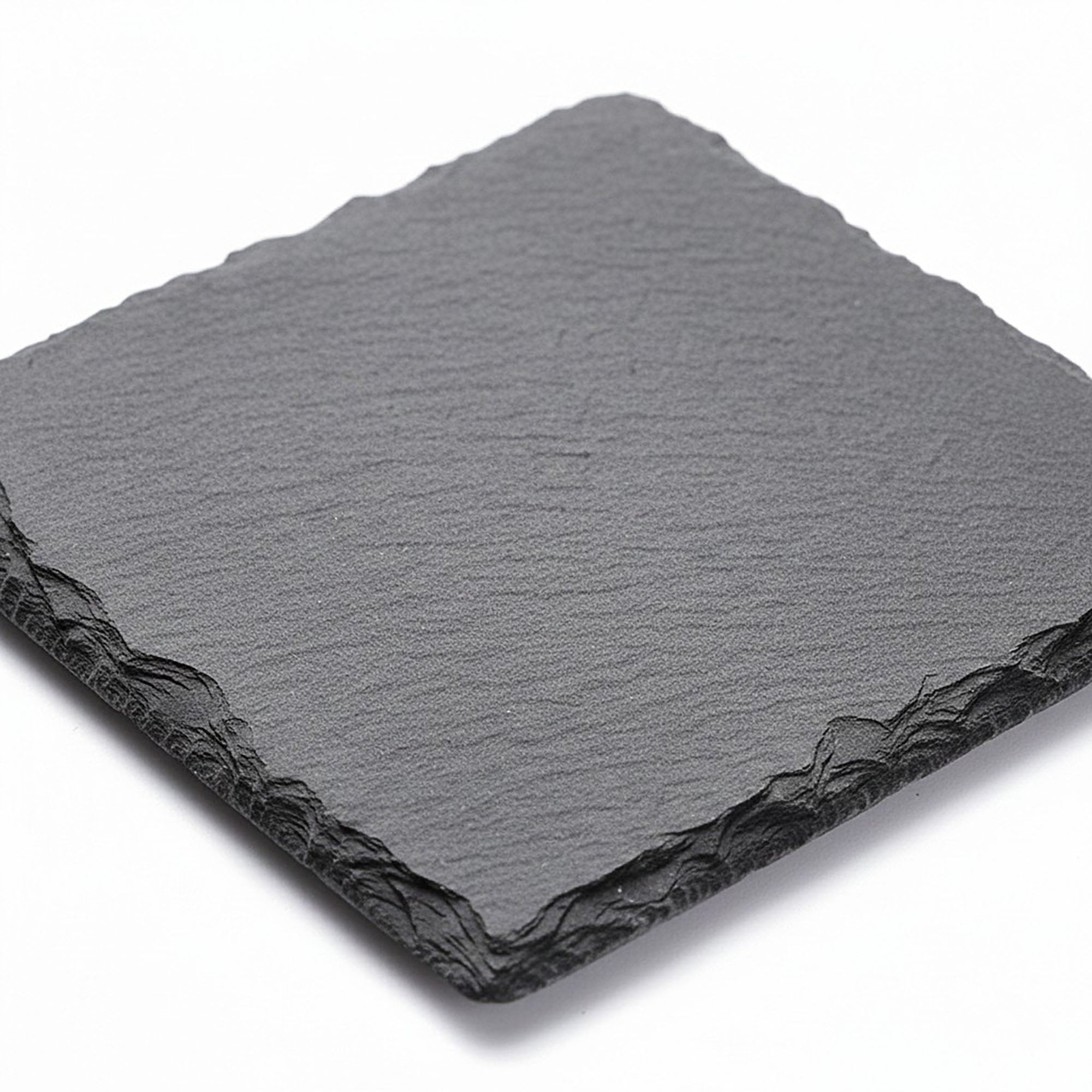 Anna-Kaci Natural Slate Stone Coaster Set Assorted Round Square Heart Shapes
