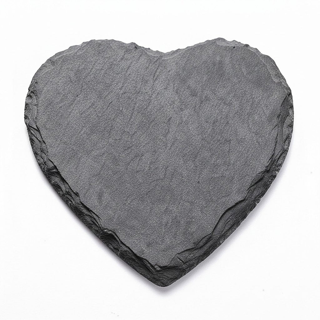 Anna-Kaci Natural Slate Stone Coaster Set Assorted Round Square Heart Shapes
