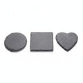 Anna-Kaci Natural Slate Stone Coaster Set Assorted Round Square Heart Shapes