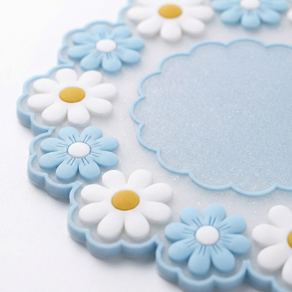Anna-Kaci 4-PC Daisy Floral Silicone Trivet Heat Resistant Non Slip Kitchen Pot Holder