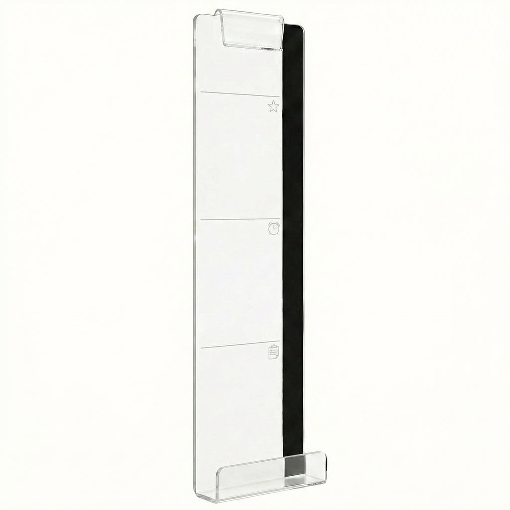 Anna-Kaci 2 Pack Monitor Side Organizer with Memo Board Phone Holder Clear Acrylic Desk Clip Storage