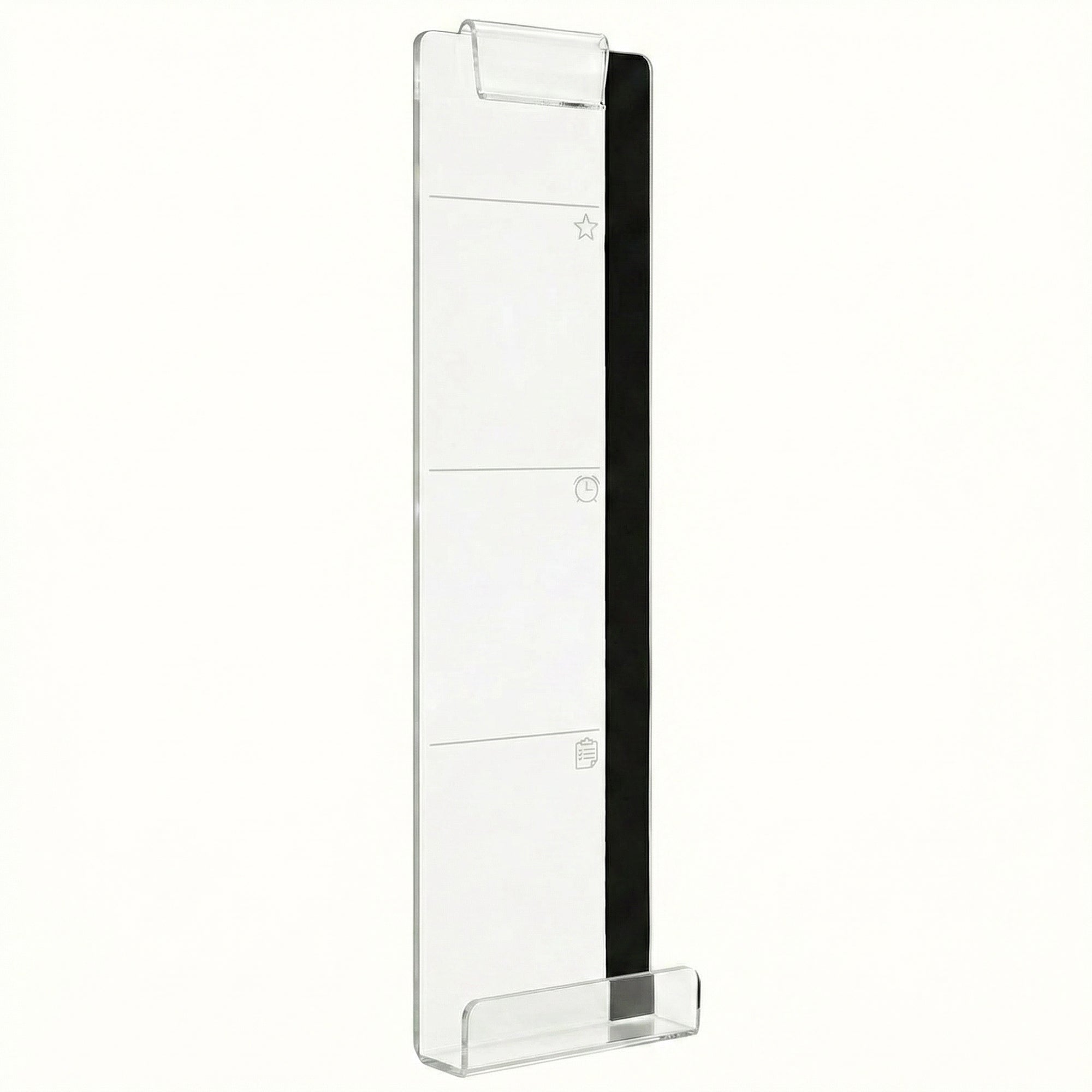 Anna-Kaci 2 Pack Monitor Side Organizer with Memo Board Phone Holder Clear Acrylic Desk Clip Storage