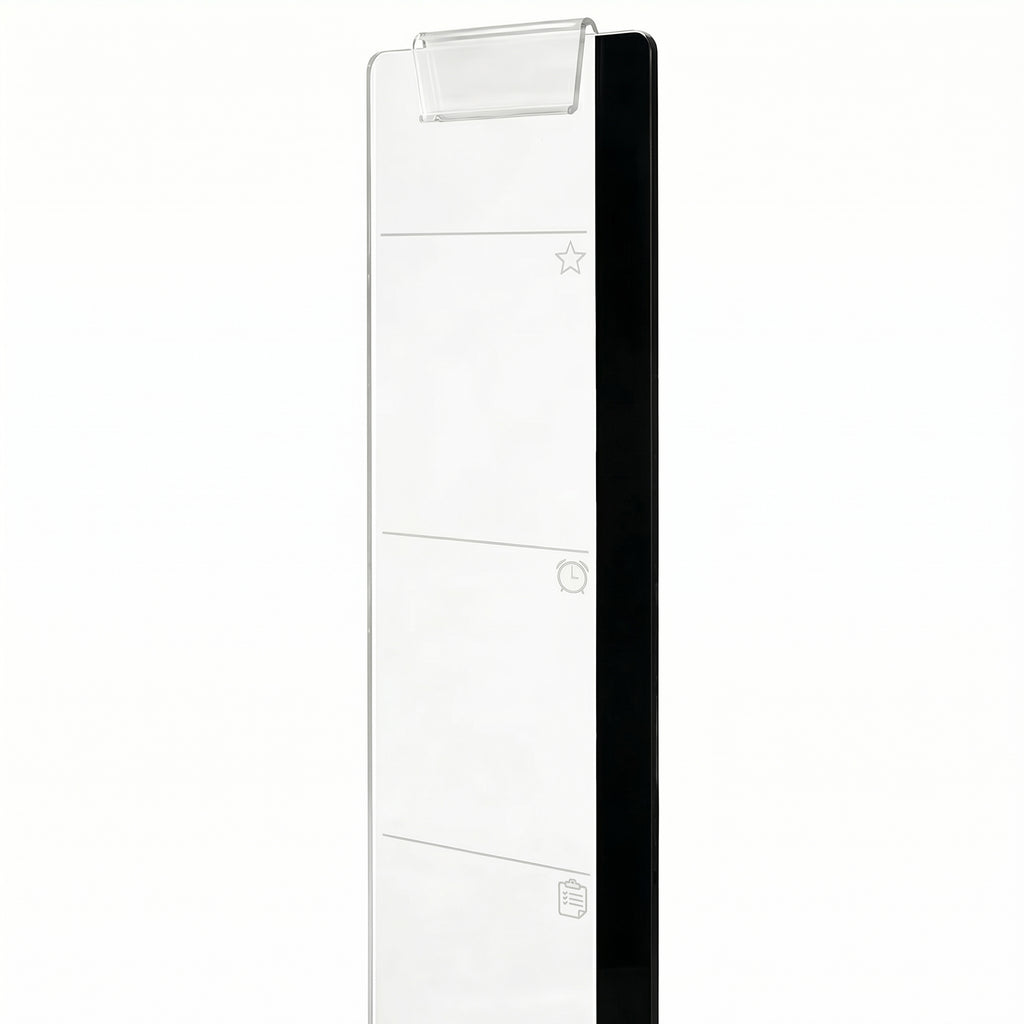 Anna-Kaci 2 Pack Monitor Side Organizer with Memo Board Phone Holder Clear Acrylic Desk Clip Storage