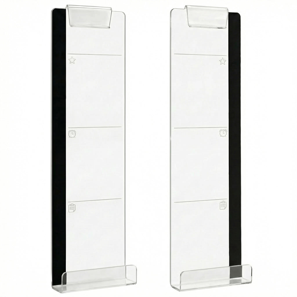 Anna-Kaci 2 Pack Monitor Side Organizer with Memo Board Phone Holder Clear Acrylic Desk Clip Storage