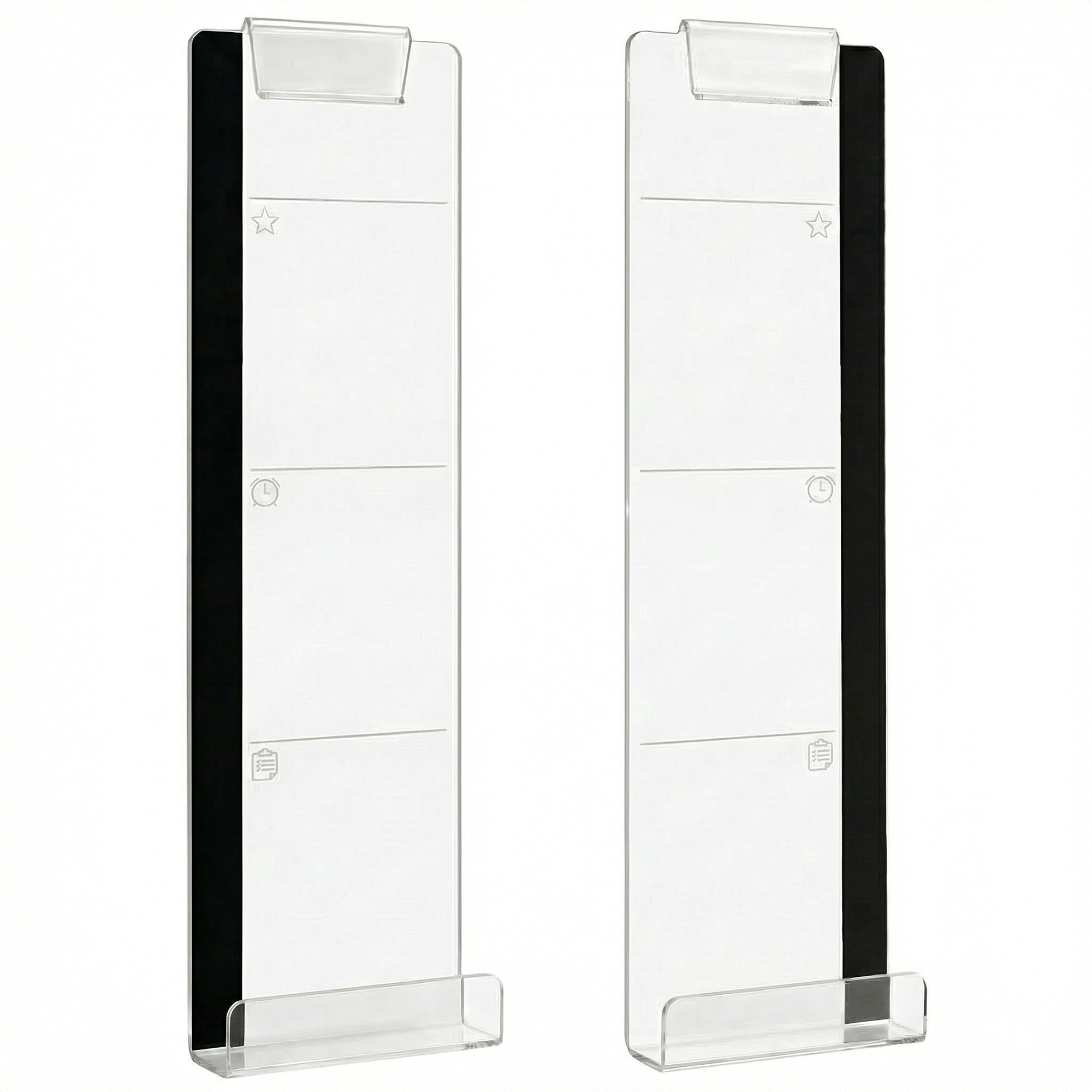 Anna-Kaci 2 Pack Monitor Side Organizer with Memo Board Phone Holder Clear Acrylic Desk Clip Storage