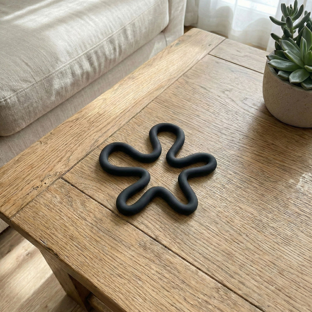 Anna-Kaci 2-PC Wavy Silicone Trivet Heat Resistant Non Slip Countertop Pot Holder