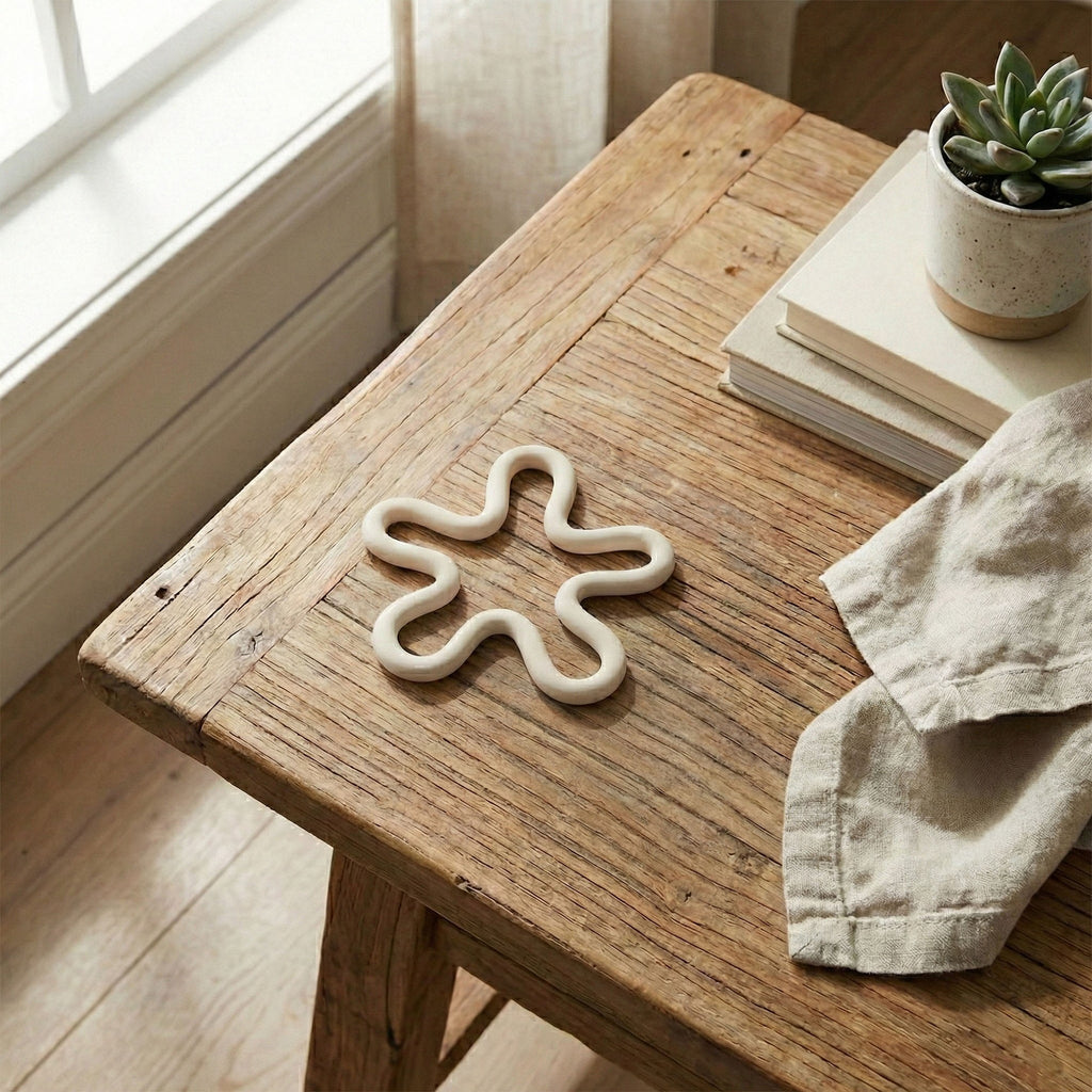 Anna-Kaci 2-PC Wavy Silicone Trivet Heat Resistant Non Slip Countertop Pot Holder