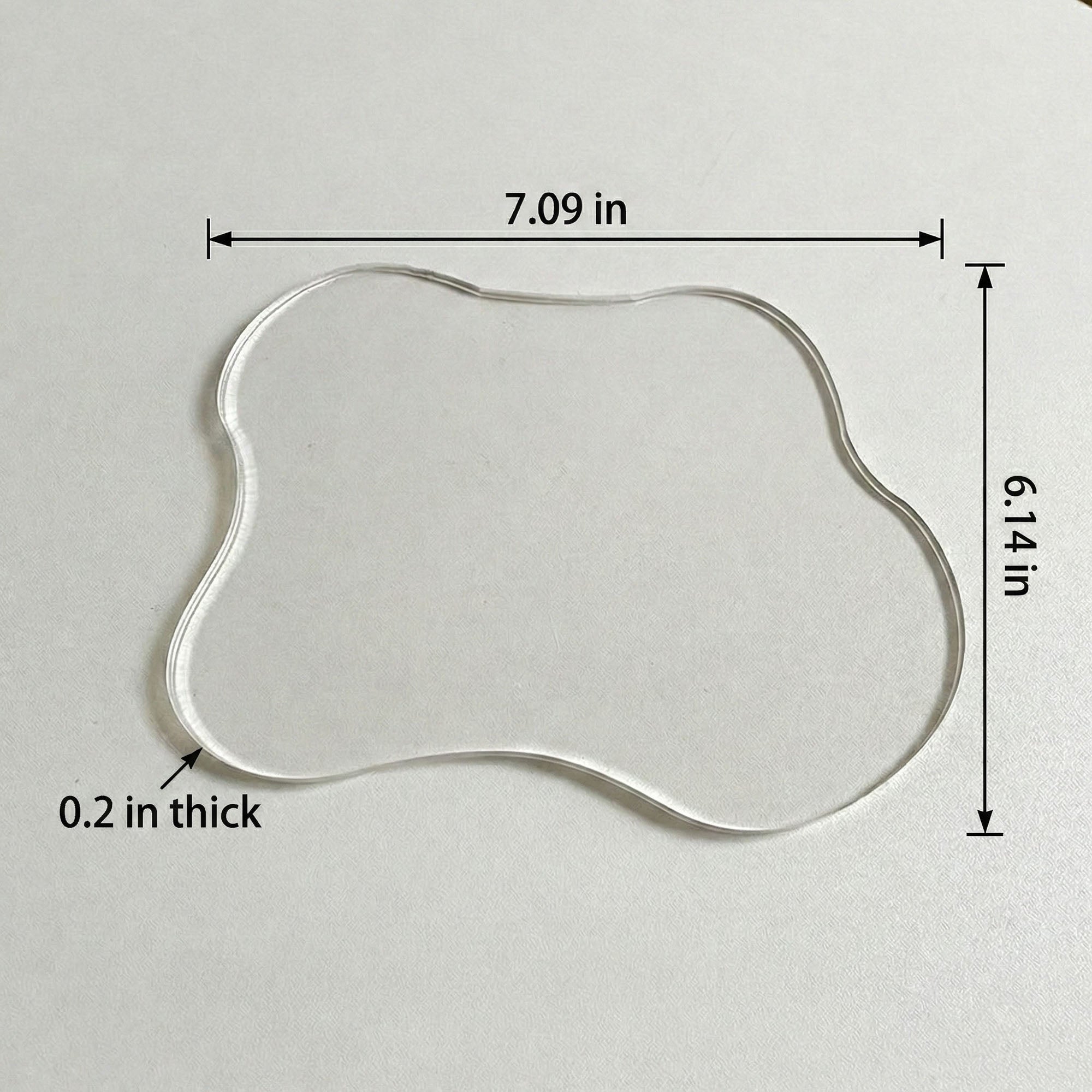 Anna-Kaci 2-PC Clear Wavy Edge Coaster Transparent Drink Table Protector