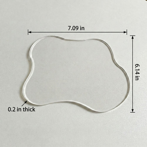 Anna-Kaci 2-PC Clear Wavy Edge Coaster Transparent Drink Table Protector