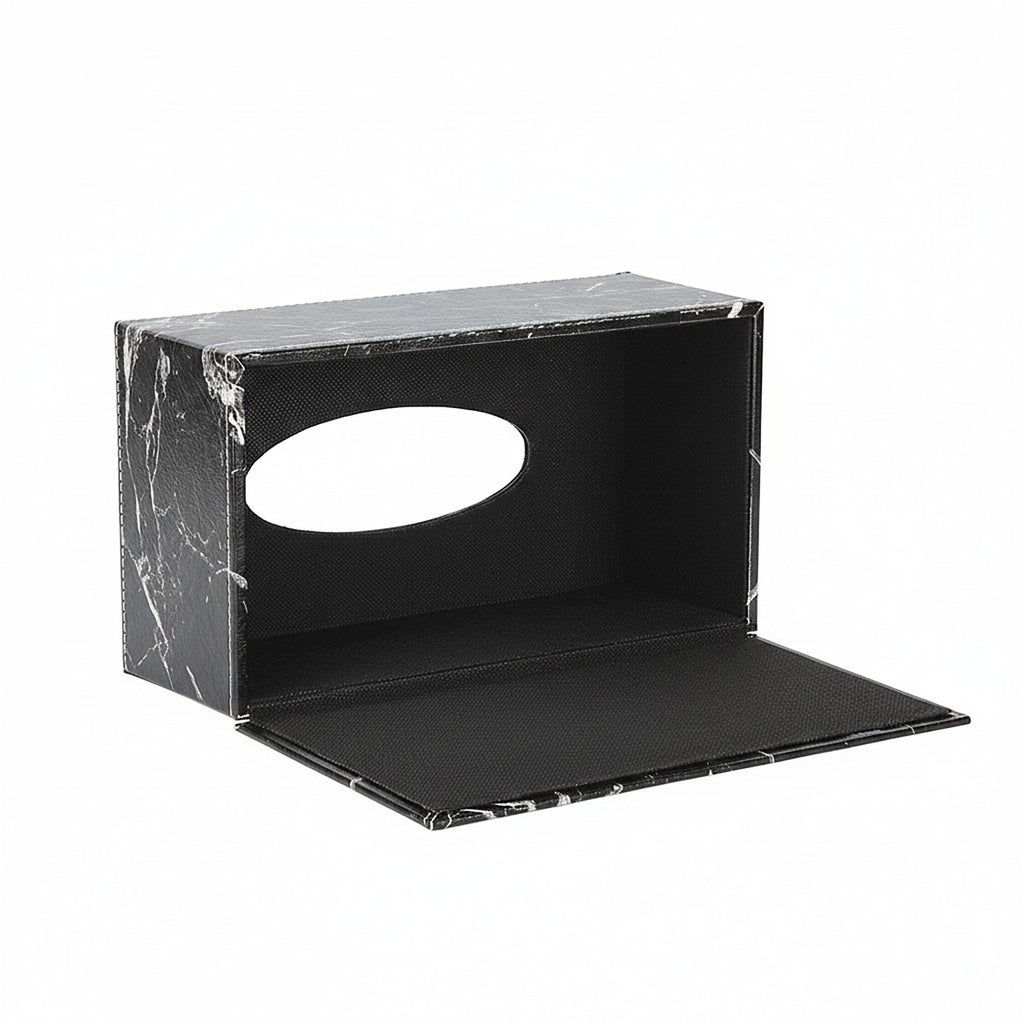 Anna-Kaci Faux Marble Leatherette Tissue Holder Rectangular Box Cover