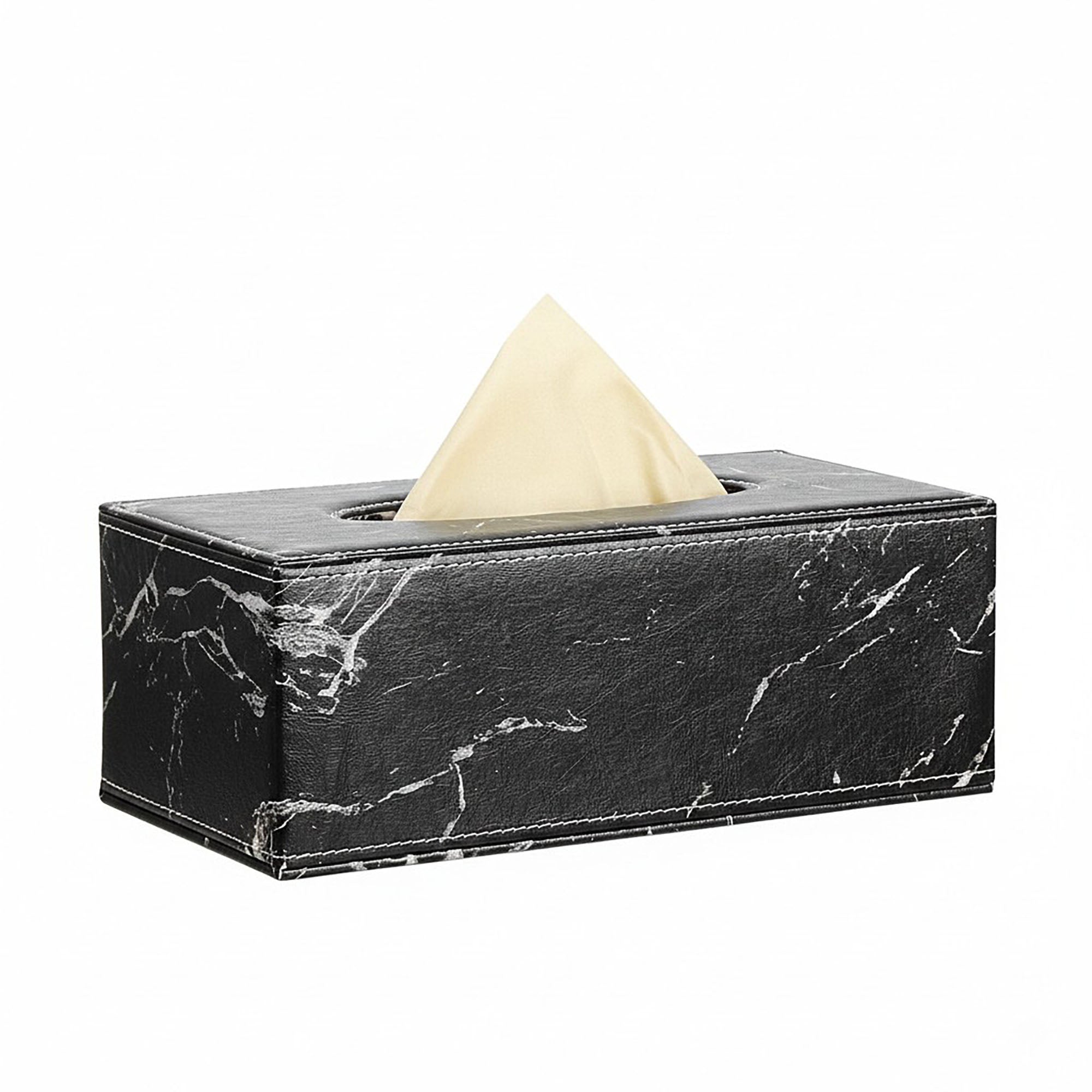 Anna-Kaci Faux Marble Leatherette Tissue Holder Rectangular Box Cover