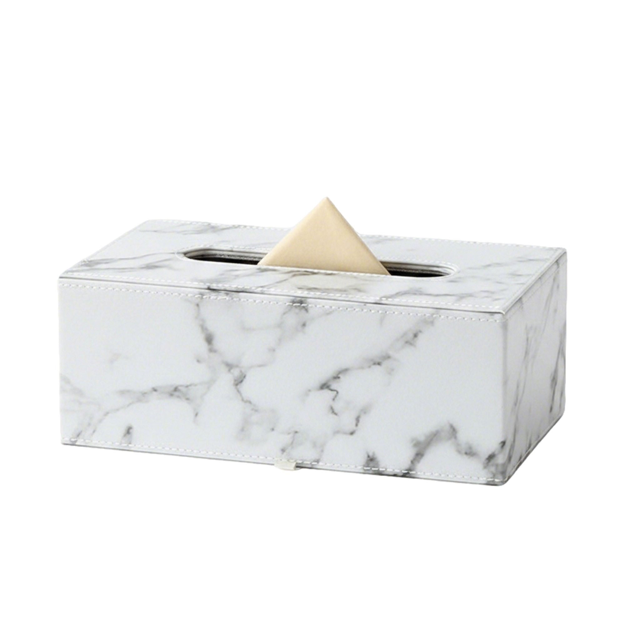 Anna-Kaci Faux Marble Leatherette Tissue Holder Rectangular Box Cover