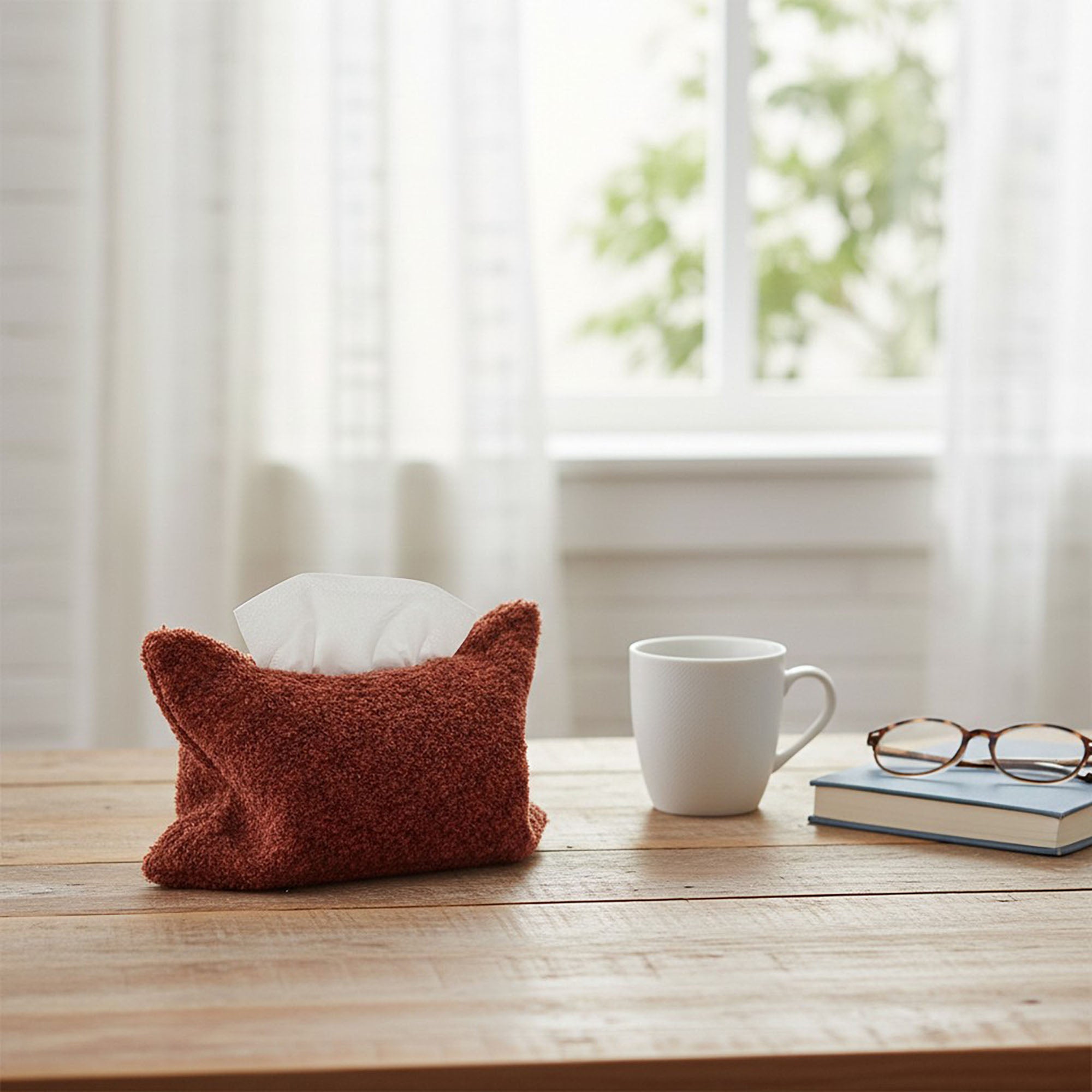 Anna-Kaci Soft Boucl¨¦ Fabric Tissue Holder Lightweight Decorative Cover