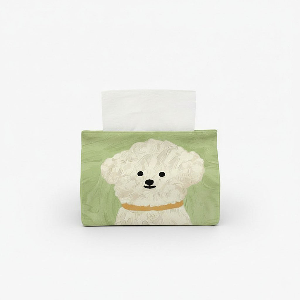 Anna-Kaci 3-piece Illustrated Dog Fabric Tissue Holder Decorative Soft Cover