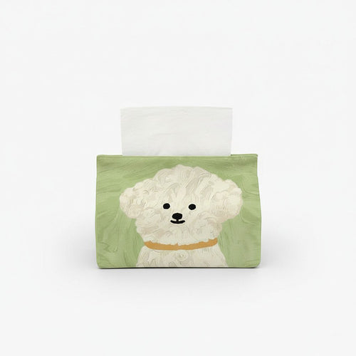 Anna-Kaci 3-piece Illustrated Dog Fabric Tissue Holder Decorative Soft Cover