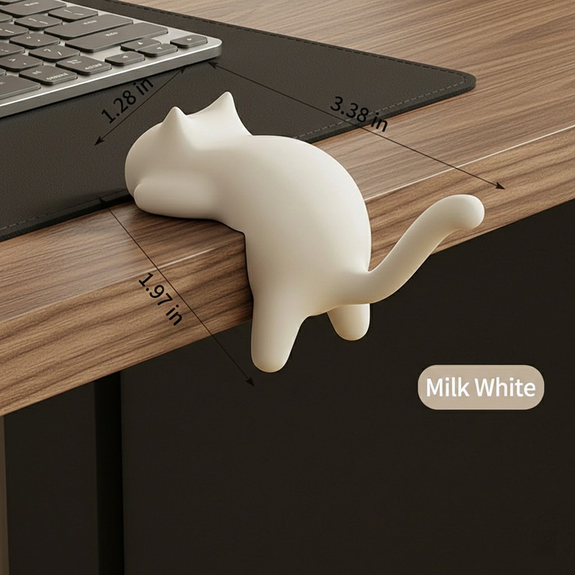 Anna-Kaci 3-Piece Desk Edge Bag Hook with Cat-Shaped Design and Protective Non-Slip Surface