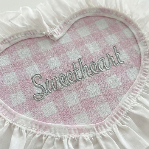 Anna-Kaci 2-PC Heart Shaped Fabric Coaster with Ruffle Trim Table Protector